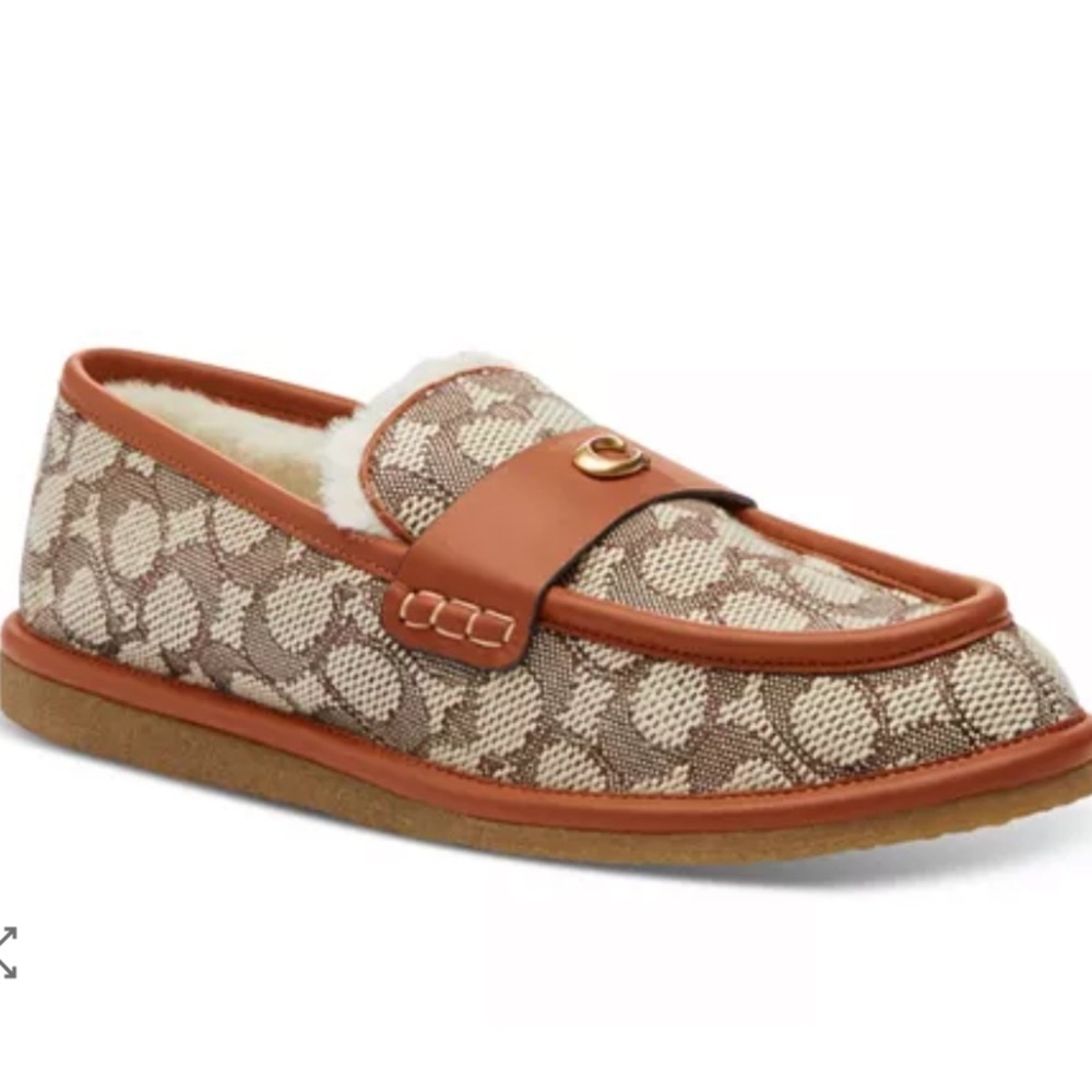 COACH Women's Forest Cozy Shearling Moc Slippers $125